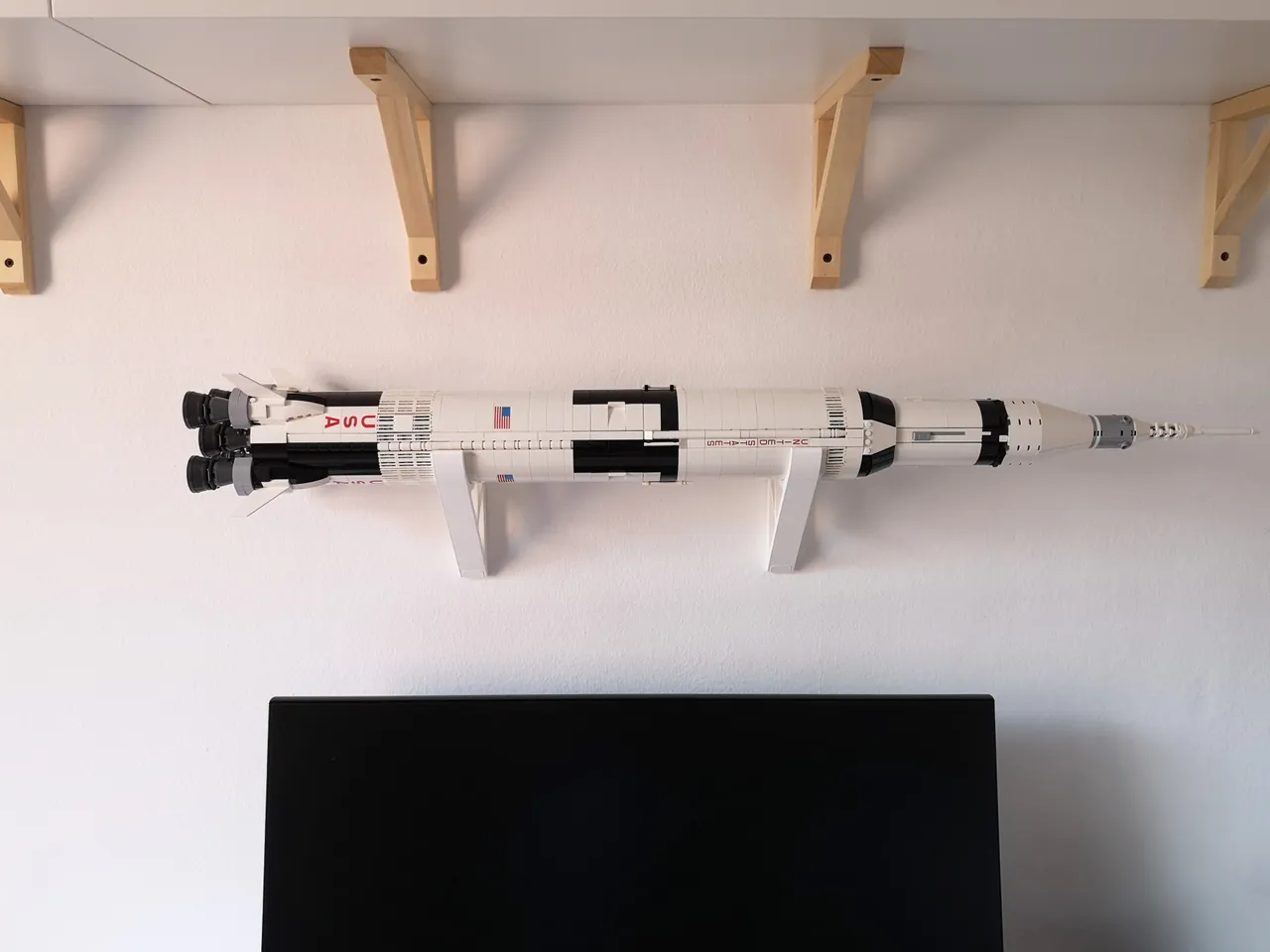 LEGO Saturn V wall hooks
